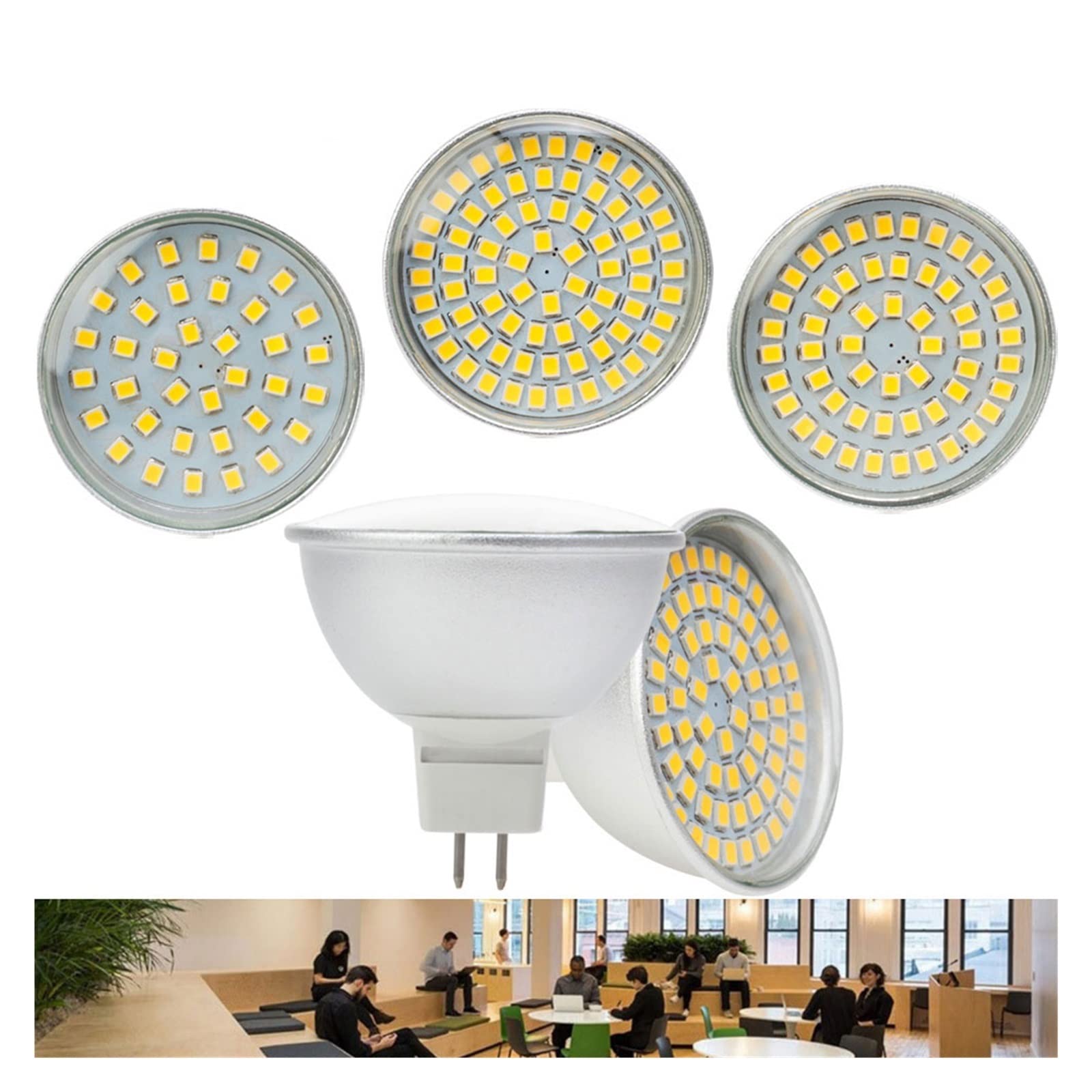 10 Uds lámpara led 4W 6W 8W LED 2835 SMD Foco 220V CA/CC 12V 24V GU10 Bombillas LED Foco Ahorro de energía iluminación del hogar (Color : Cold White, Size : 4W 220V)