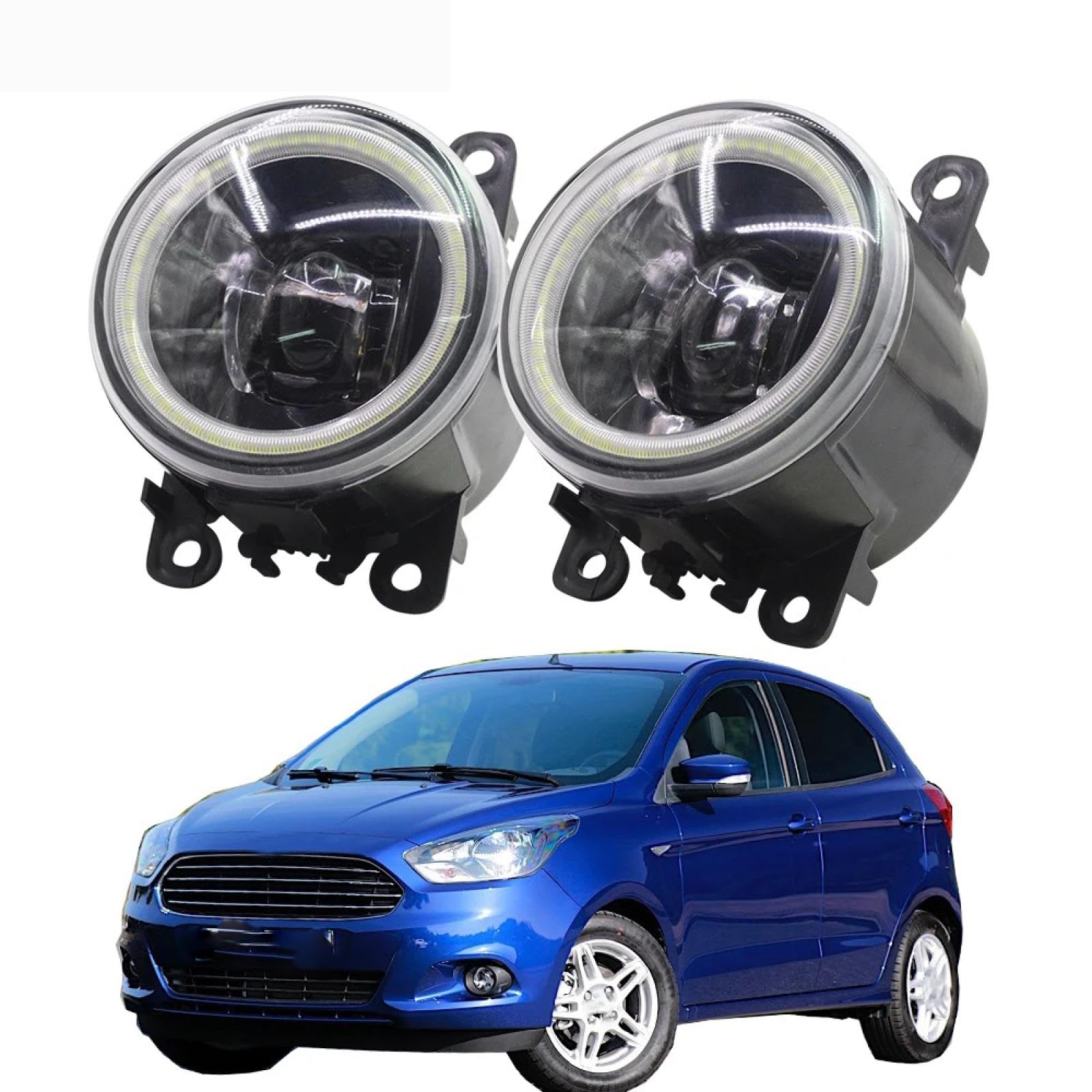 Mistlampen Dla Figo Dla Ka+ Dla Ka 2015 2016 żarówka LED samochodowa H11 przednie światło przeciwmgielne Angel Eye światło do jazdy dziennej DRL 4000 Dla lm 12V