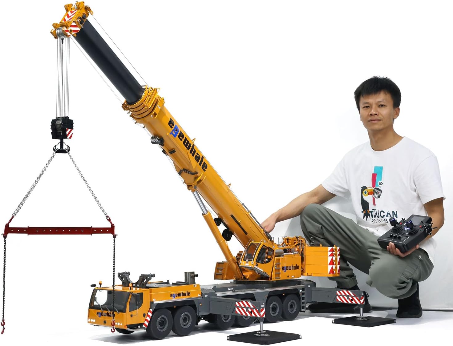 TOUCAN RC HOBBY Eyewhale D1350 1/14 6 Axles RC Hydraulic Giant Cranes Truck Giant 5M Length Professional for Adult Hobby