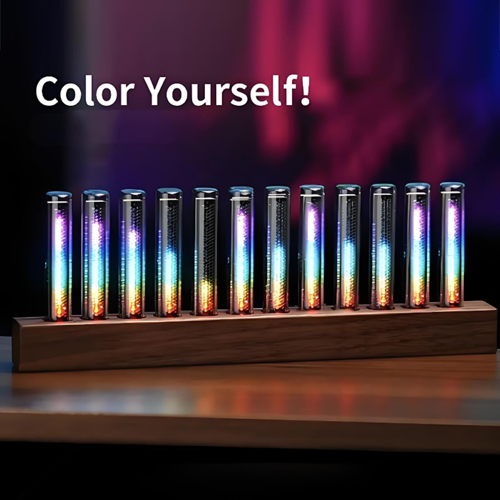 COYEUX Display RGB dello Spettro Musicale, Analizzatore di Spettro A 12 Tubi con 360 LED, Sensibilità Agc, Luminosità dei Colori Regolabile per Scrivania da Gaming, Feste A Casa