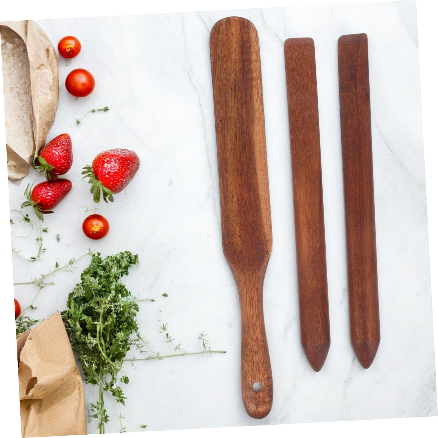 3piezas Remover de Madera de Acacia Herramienta para Remover Pan para Repostería y Cocina para Mezclar Pan de Masa Madre y Otros Alimentos