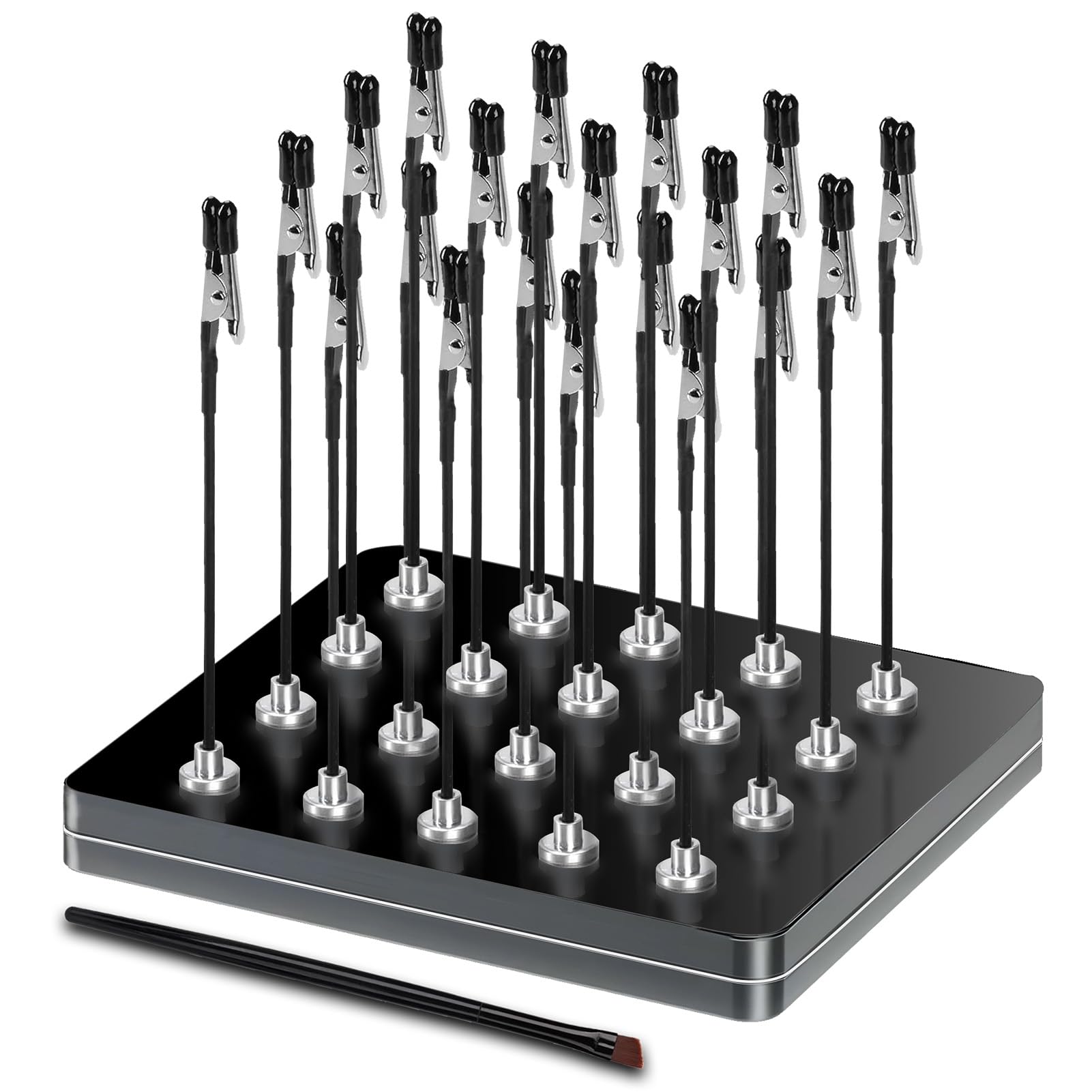 Professional Third Hand with Magnetic Base.20 Flexible Alligator Clips, 1 Brush and 1 Iron Box Base.Ideal for Welding Aid, Model Making Accessories and Plate Holder