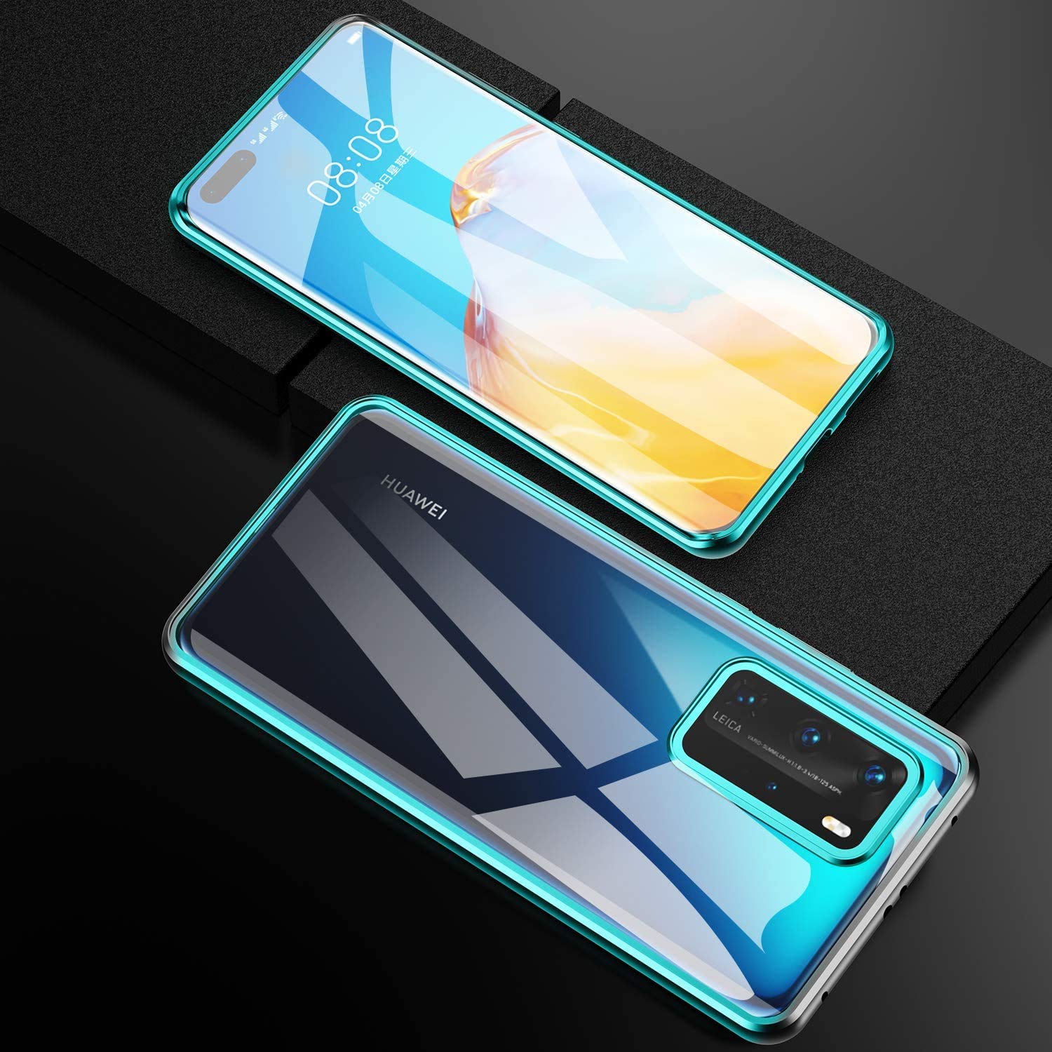 Hkess Custodia per Huawei P40 Cover Magnetica Adsorbimento