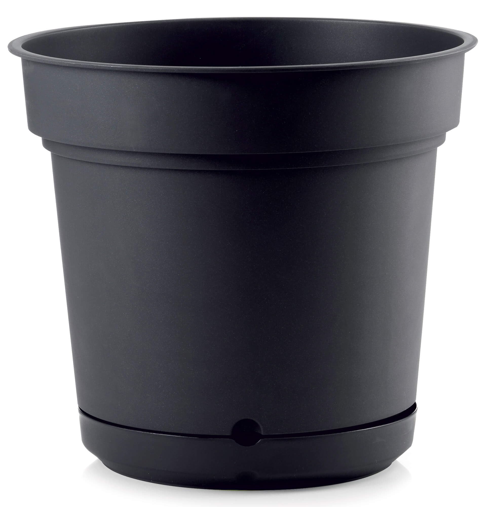 Vaso Ø48x43 cm in Polipropilene con Riserva d'Acqua e Sottovaso Hydral Elements 48 Antracite