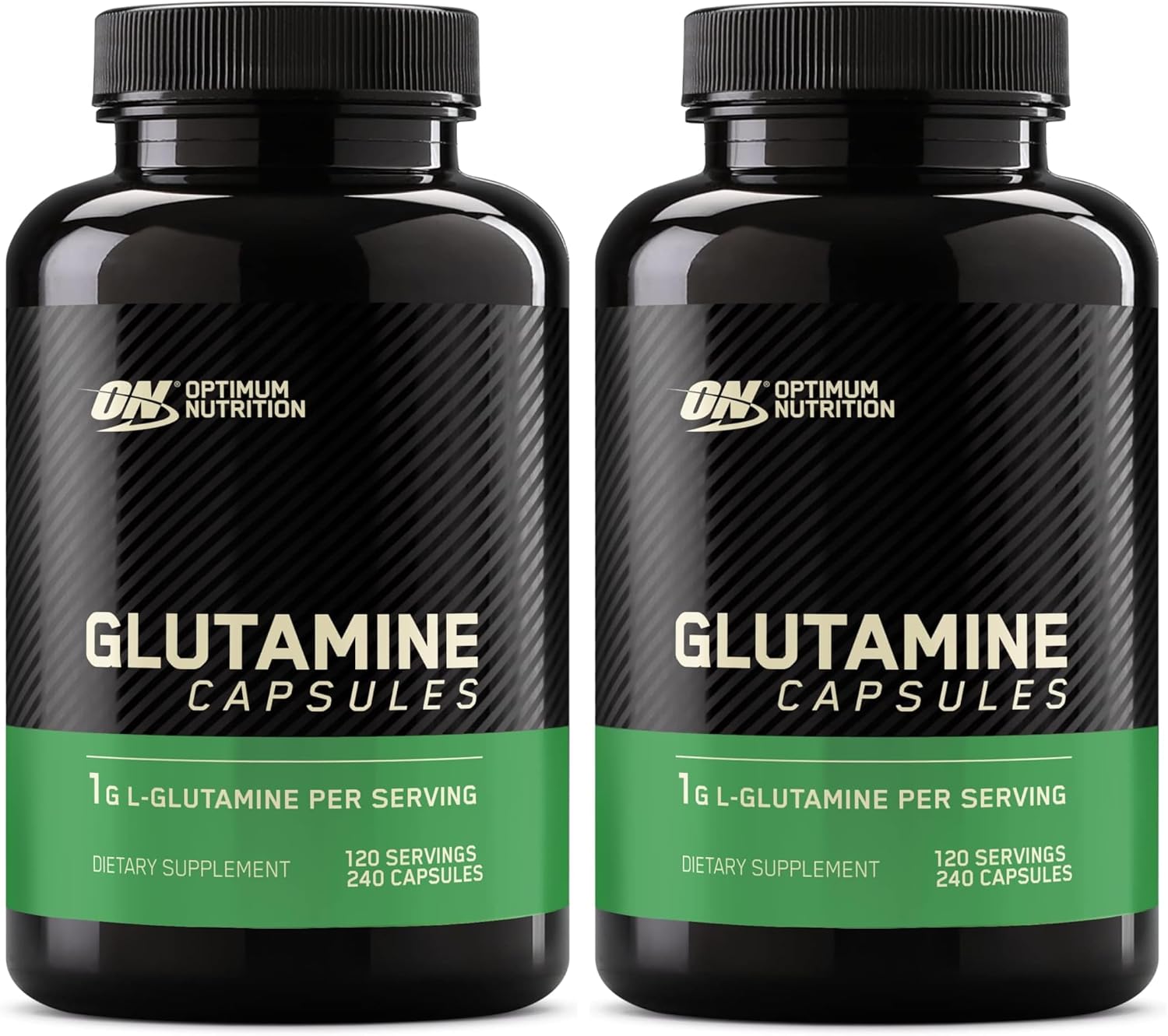 Optimum Nutrition L-Glutamine Muscle Recovery Capsules, 1000mg, 240 Count (Package May Vary) (Pack of 2)