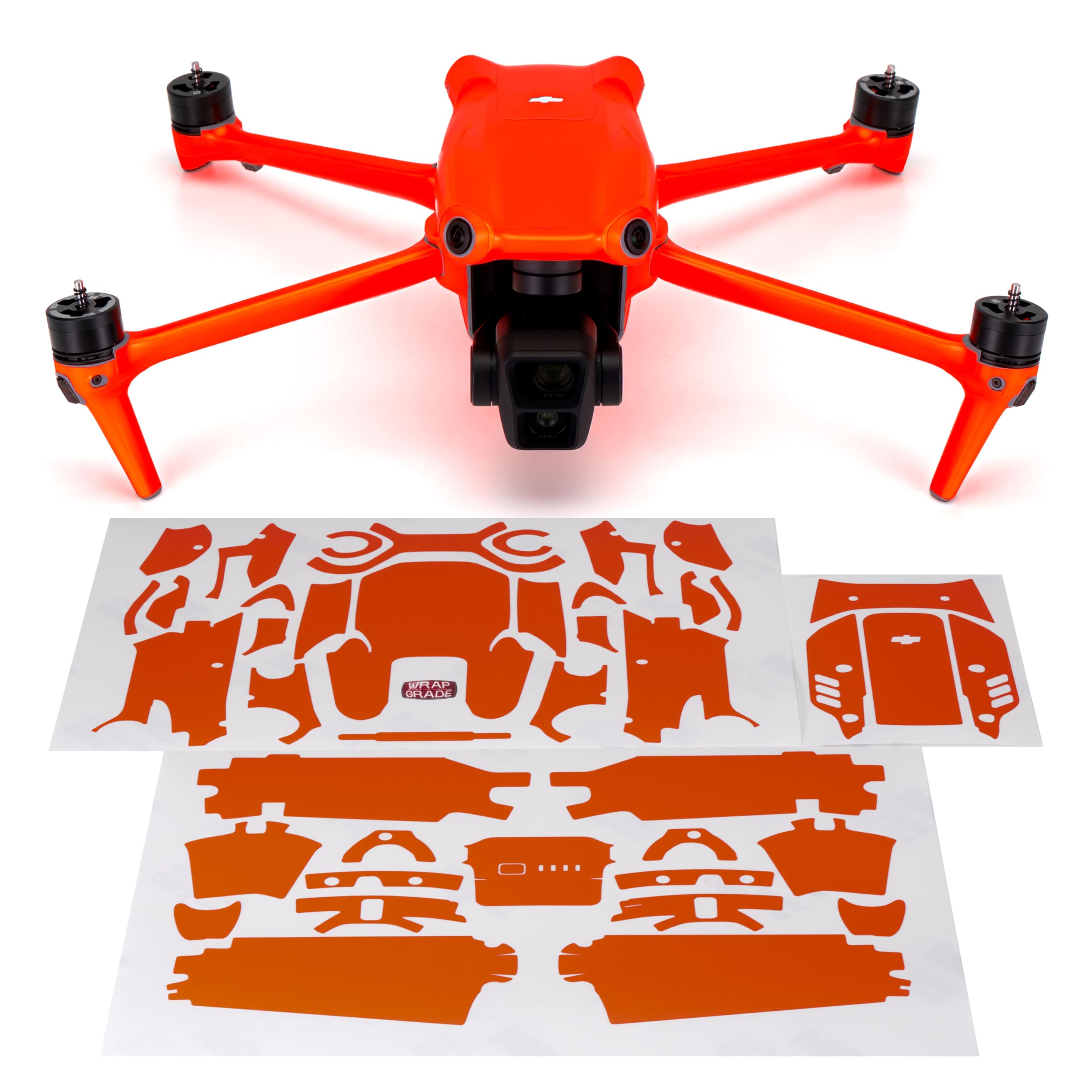 WRAPGRADE Skin Stickers compatible with DJI Air 3, NEON ORANGE