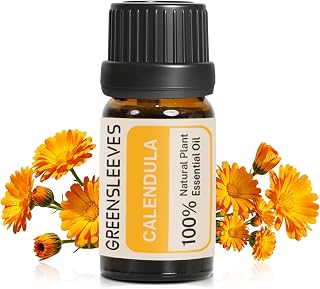 GREENSLEEVES Calendula Essential Oil, 10ml Pure Plant-Based Fruit Fragrance Oil for Aromatherapy, Essential Oils for Diffuser, Air Freshener, Massage, Bath Bomb, Scented Candle Soap Making