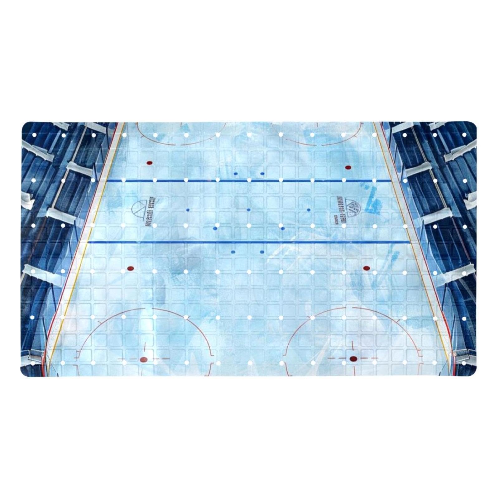 Alfombrilla de baño de hockey sobre hielo antideslizante y extralarga de PVC para ducha
