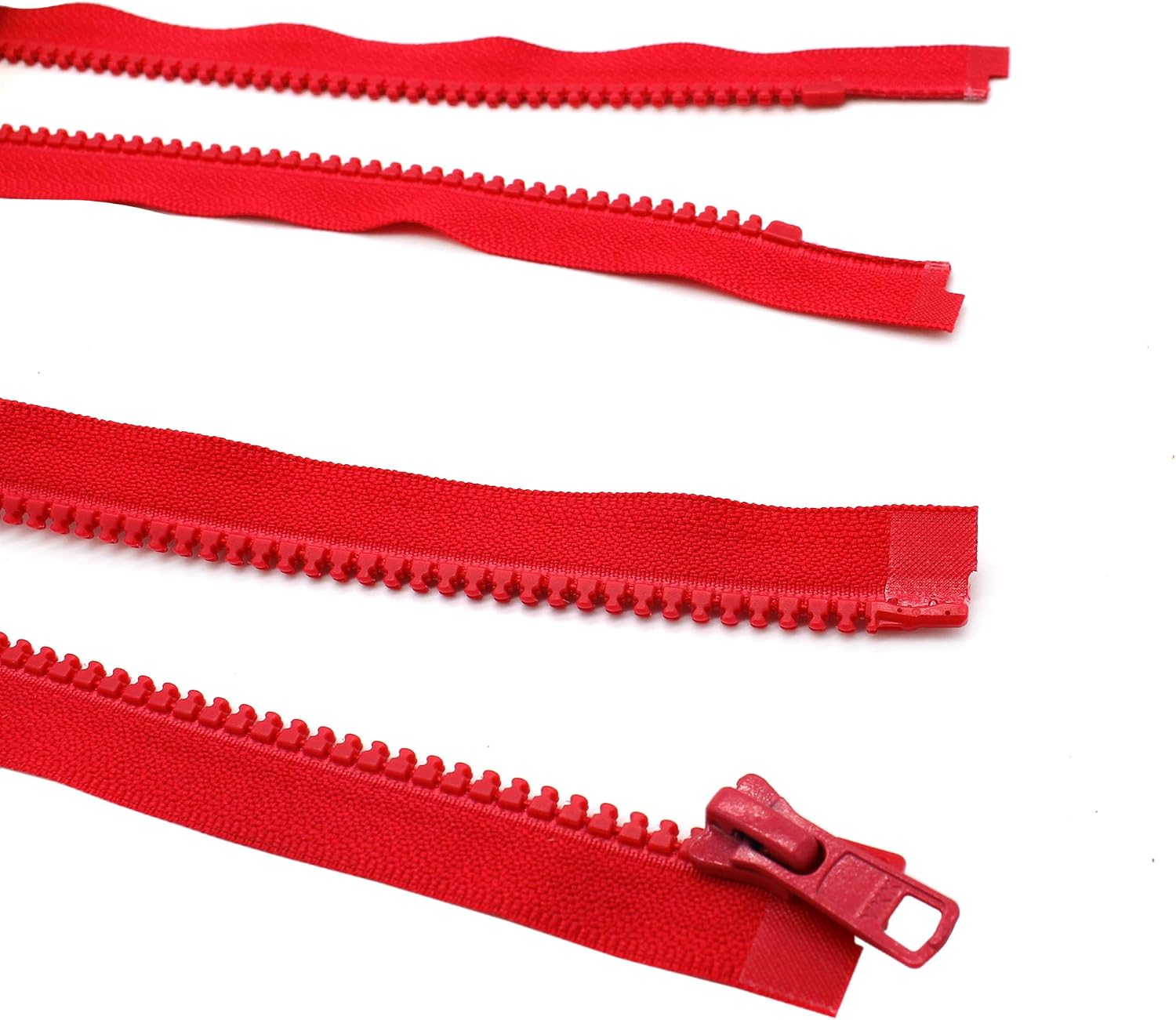 YKK® 30" Vislon Jacket Zipper, 5 Molded Plastic Separating Bottom - Medium Weight by Each (Select Color) (Atom Red - 820)
