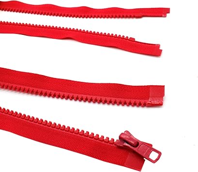 YKK 30 Vislon Jacket Zipper, 5 Molded Plastic Separating Bottom - Medium Weight by Each (Select Color) (Atom Red - 820)