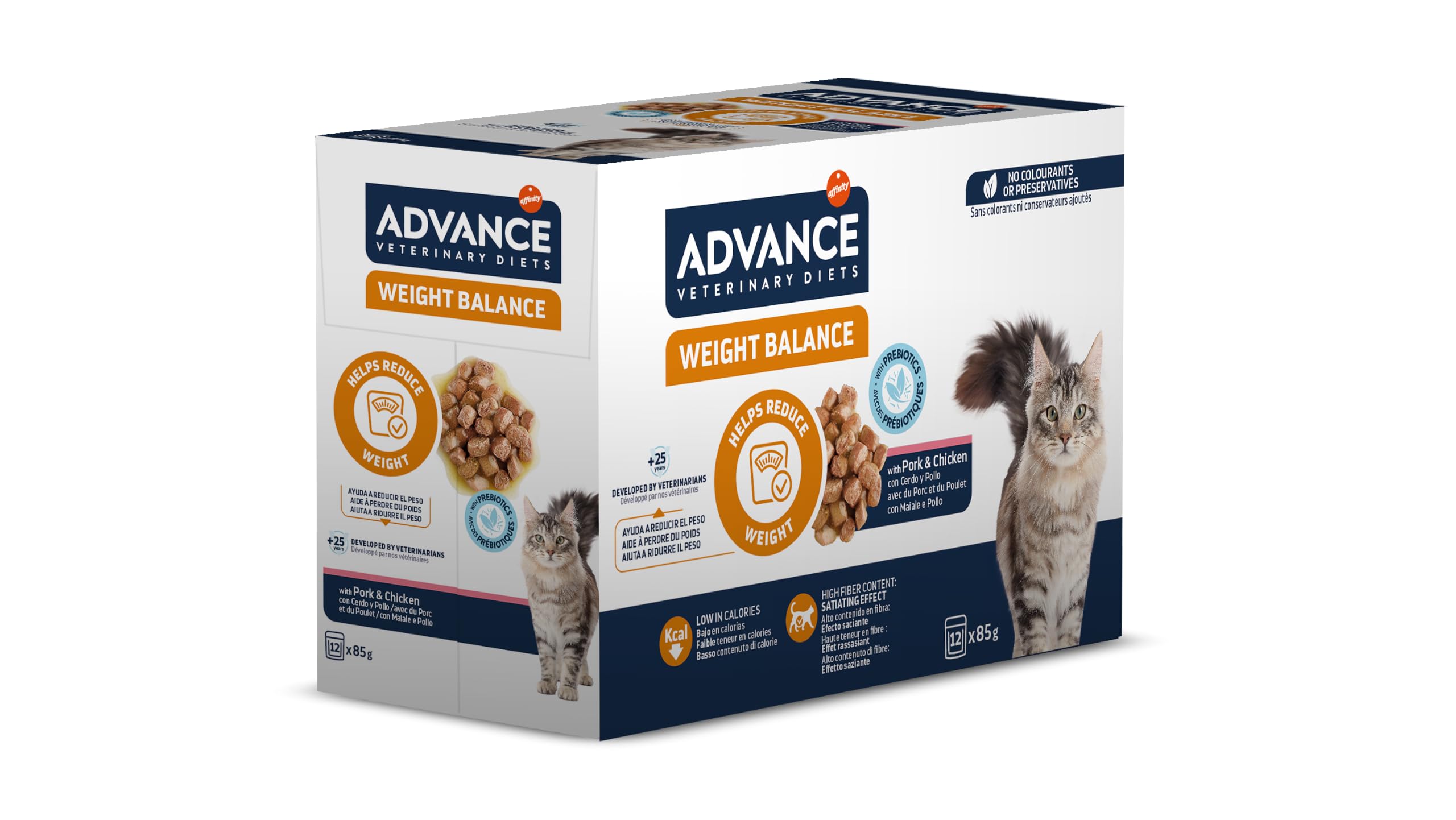 Advance Veterinary Diets Weight Balance - Comida Húmeda para Gatos: Multipack 12 bolsitas de 85g