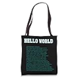 Hello World Computer Programming Languages Funny Computer IT Tote Bag