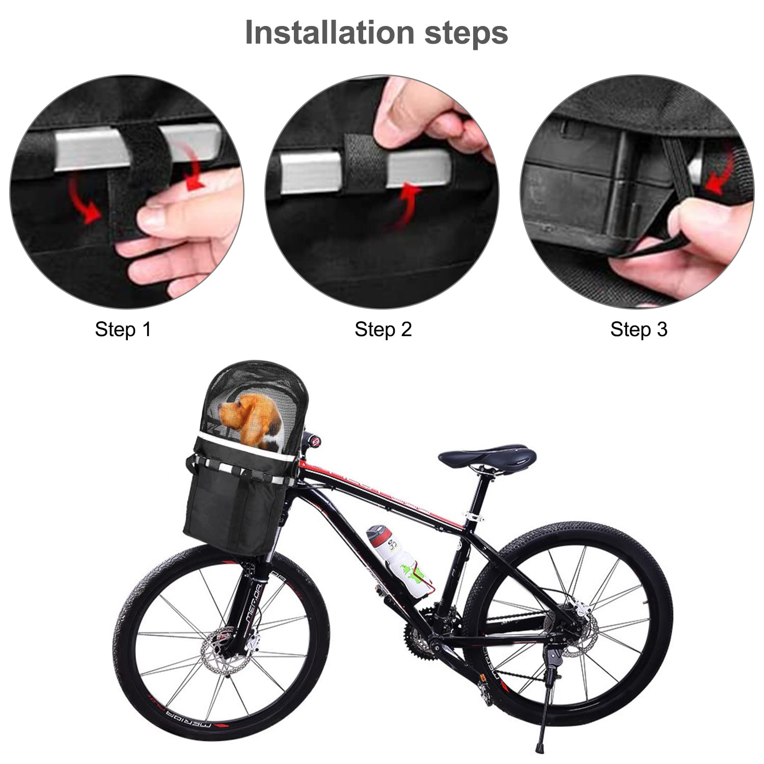 Cestino Per Bicicletta In Vimini - Porta Animali Piccoli, Con Copertura In Rete Metallica - Foto 6