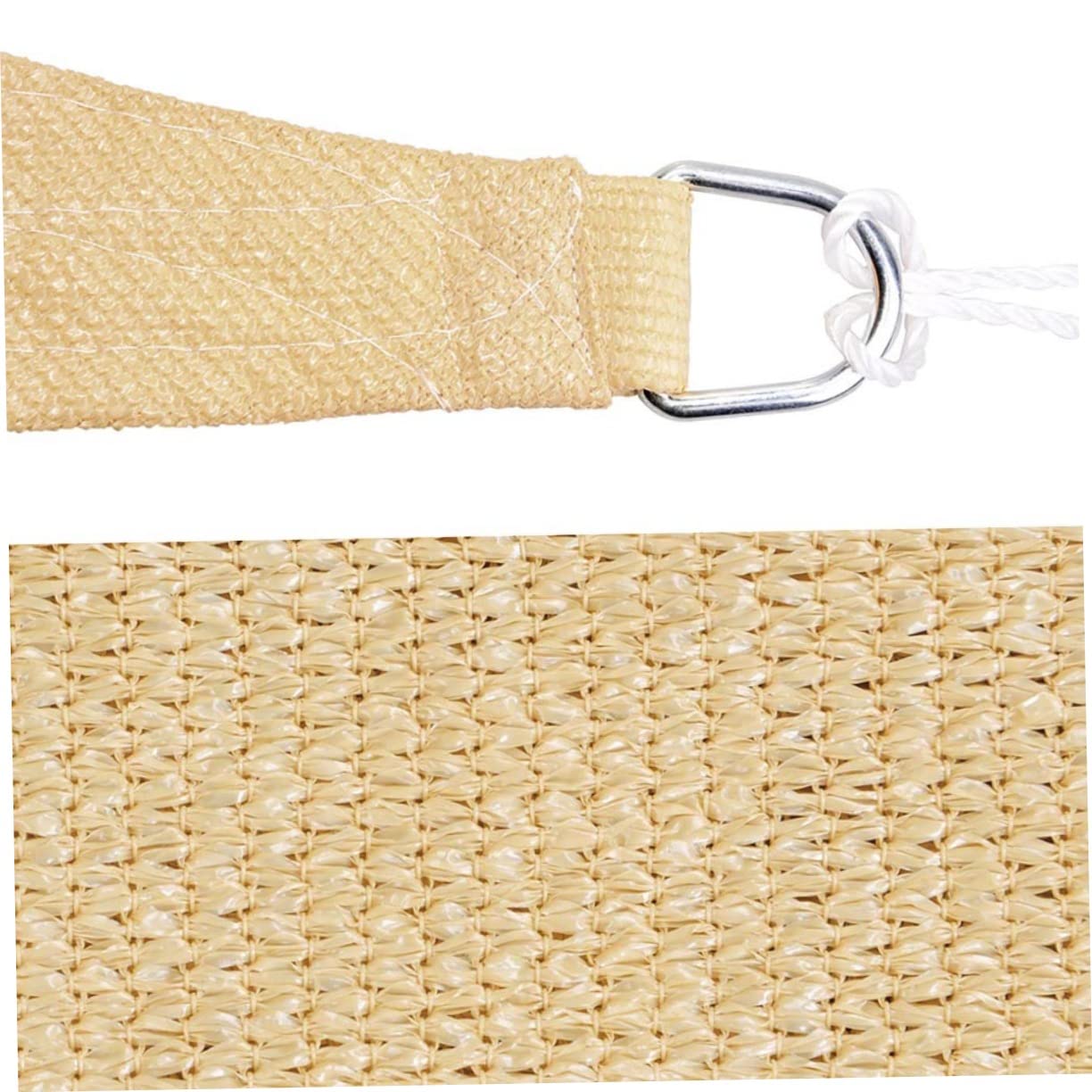 Voile D'ombrage Triangulaire PE Beige Anti-UV pour Jardin | Fête Été, Corde Incluse, Installation Facile, Usage Camping et Parc, Format Toutes Saisons