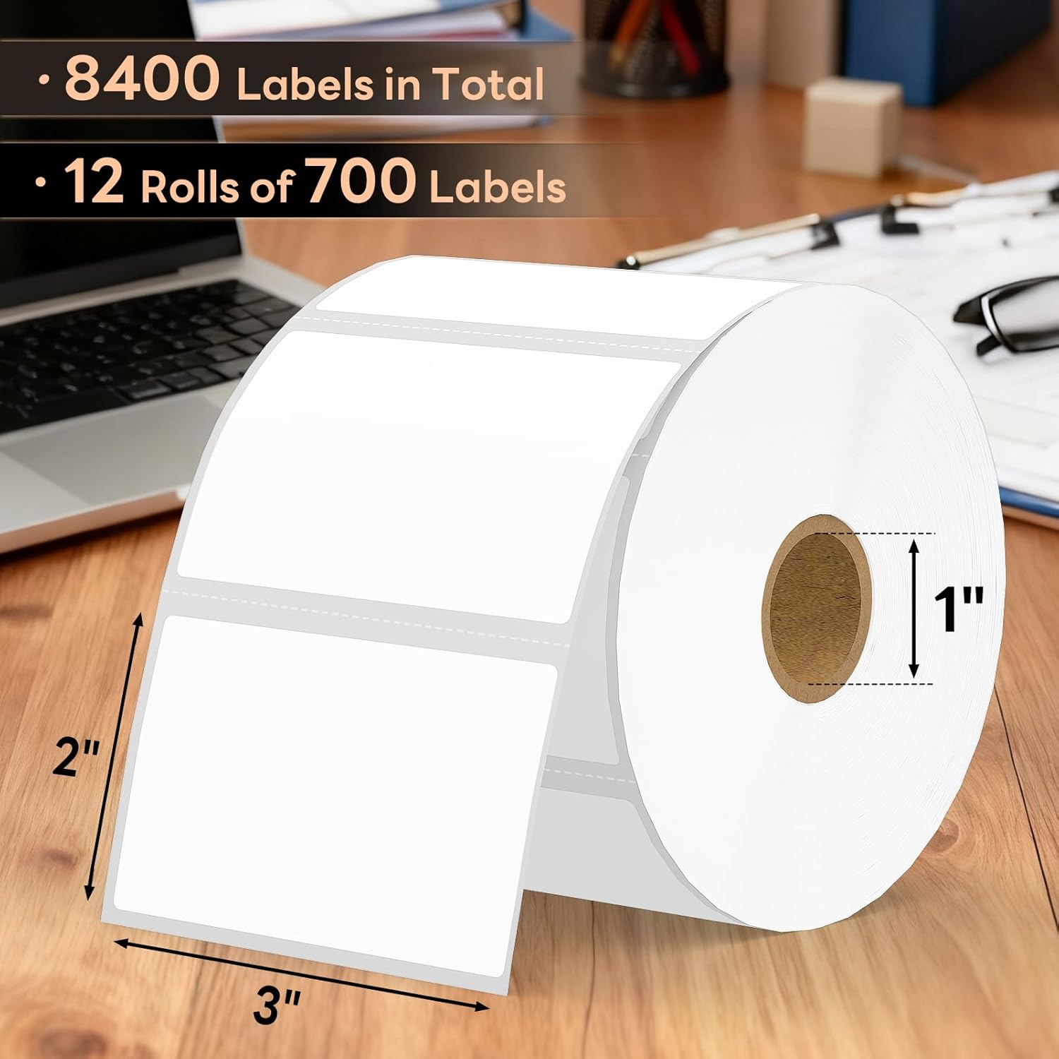 3" x 2" Direct Thermal Labels, Strong Adhesive Barcode & Return Address Stickers Compatible with Zebra, Rollo, Munbyn & Most Desktop Thermal Printers (12 Rolls / 8,400 Labels), TRSTGIX - Image 2