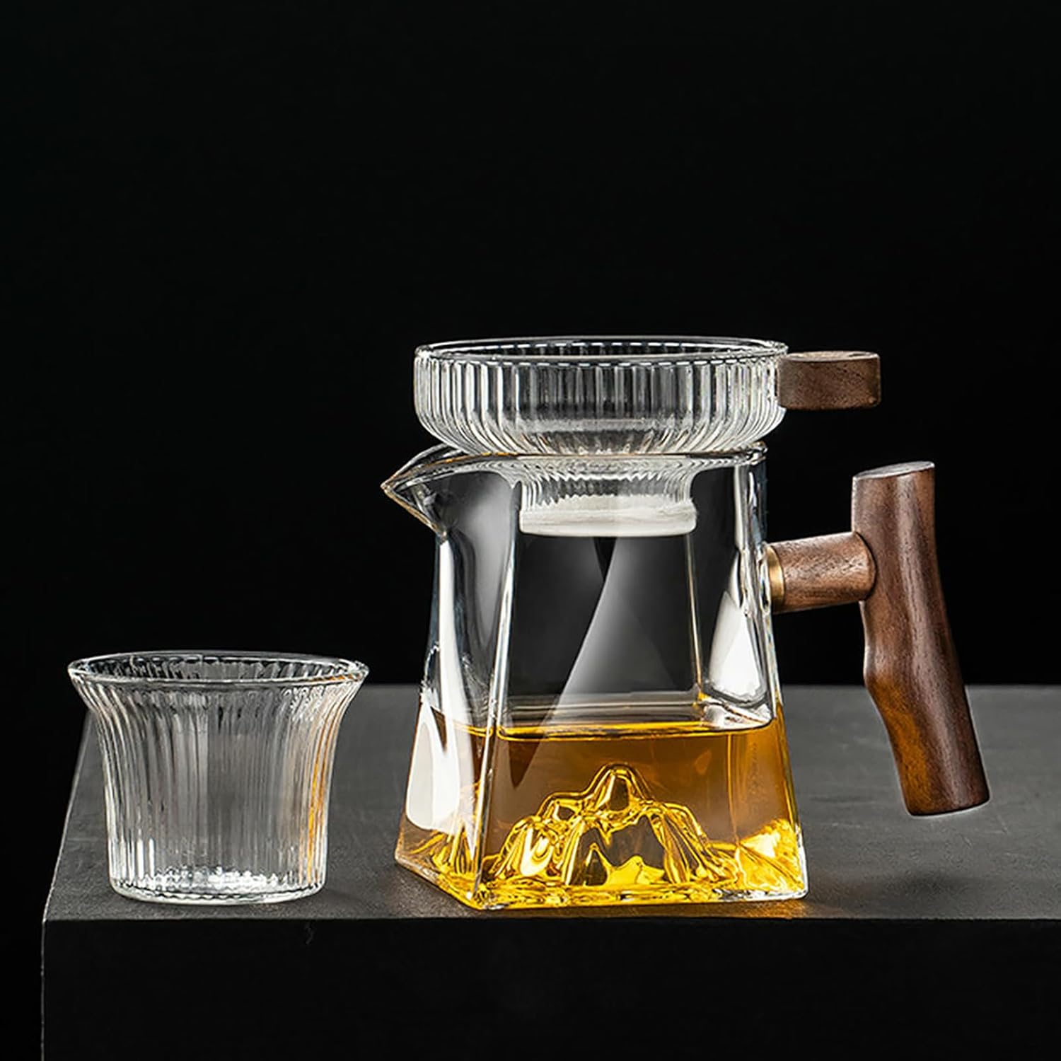 450Ml/15oz ultra-fine glass tea strainer, tea filter - tea strainer H + Guanshan Sifang public cup