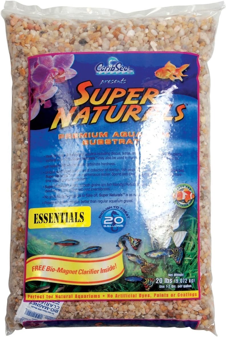 Carib Sea ACS00846 1/4-Inch Snowy River Gravel for Aquarium, 2/20-Pound