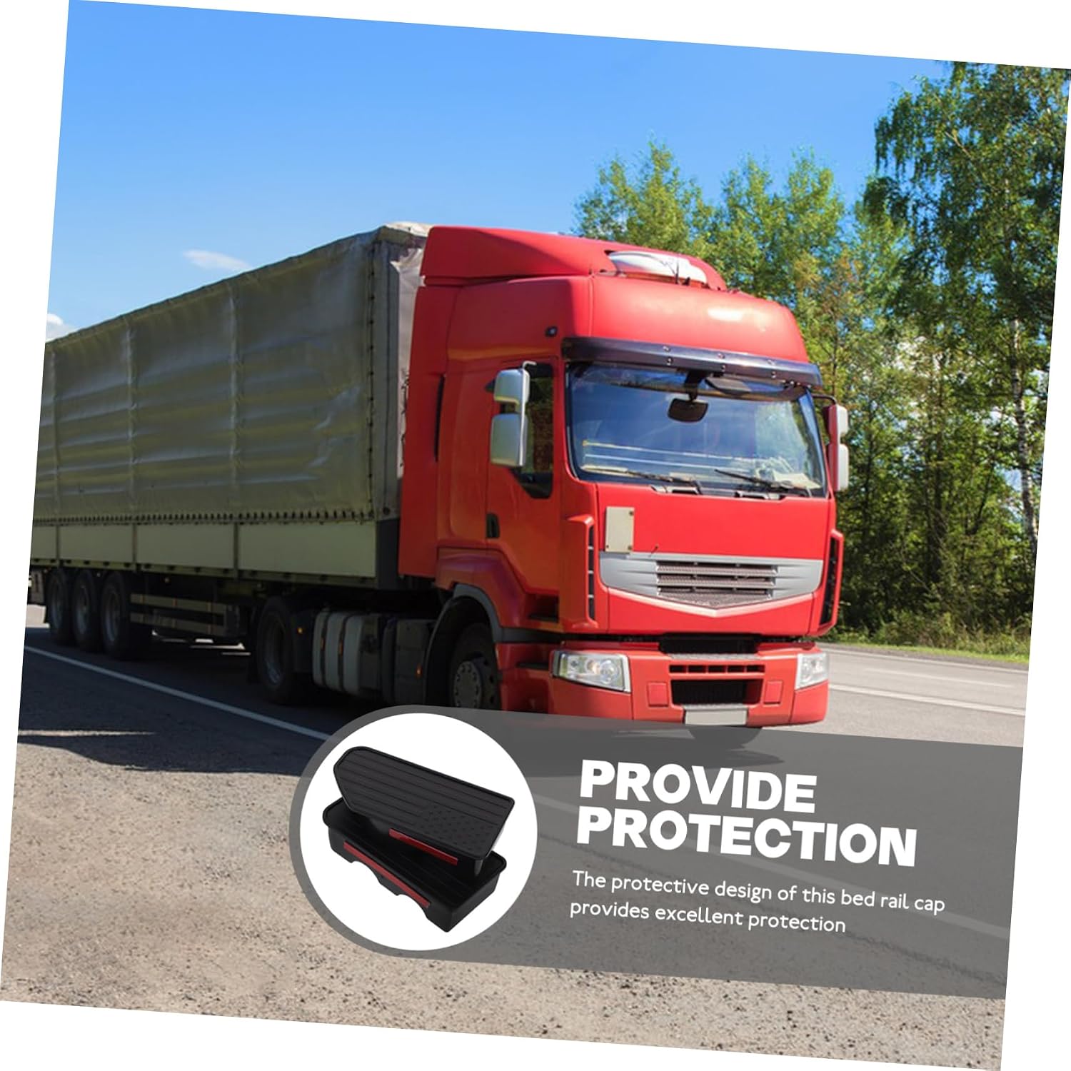 GLEAVI 1pair Bed Rail Stake Pocket Covers for and Material Easy Installation Truck Bed Caps Protects Cargo and Stake Pockets