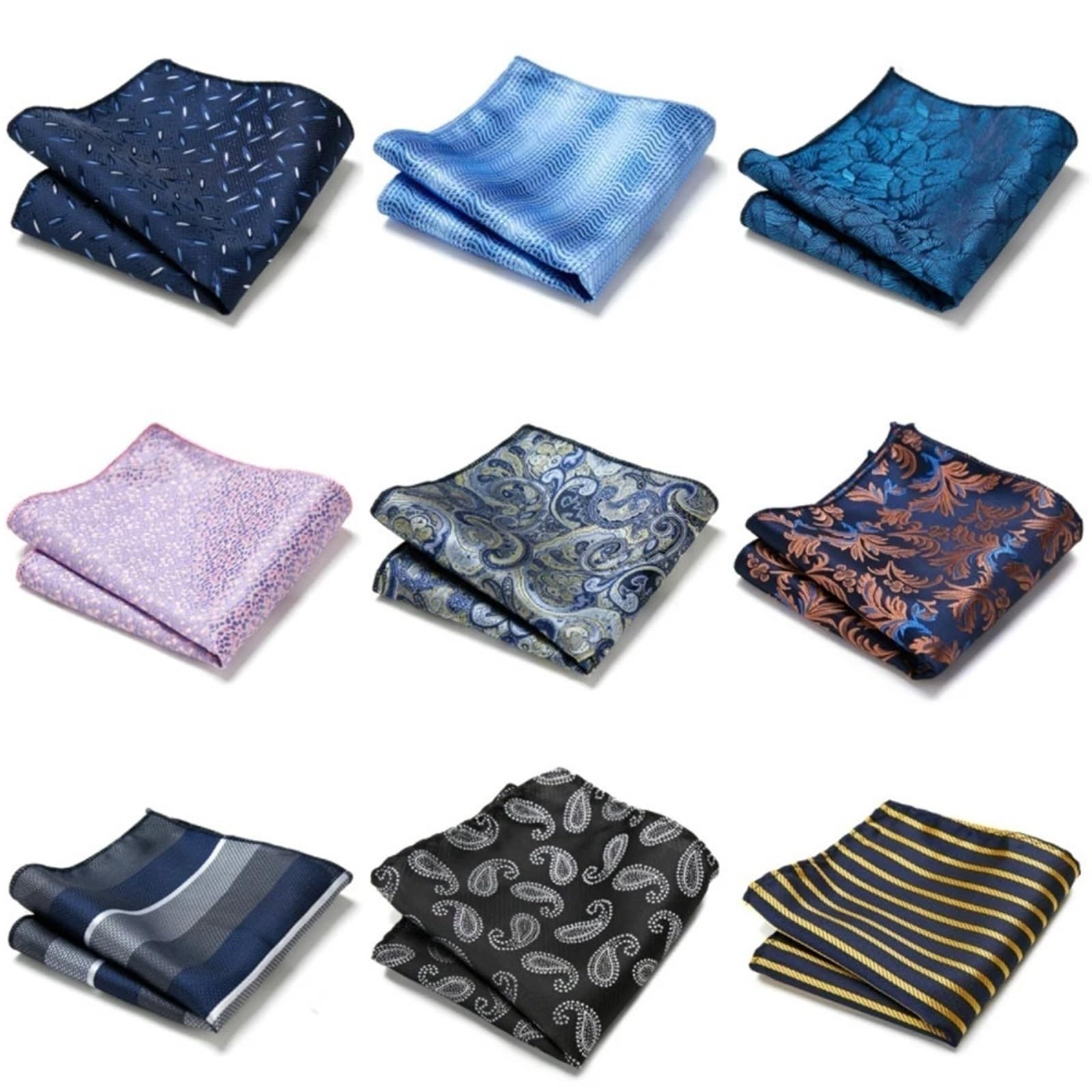 5 pezzi fazzoletto da taschino fatto a mano in seta stampata for abbigliamento maschile per Uomo