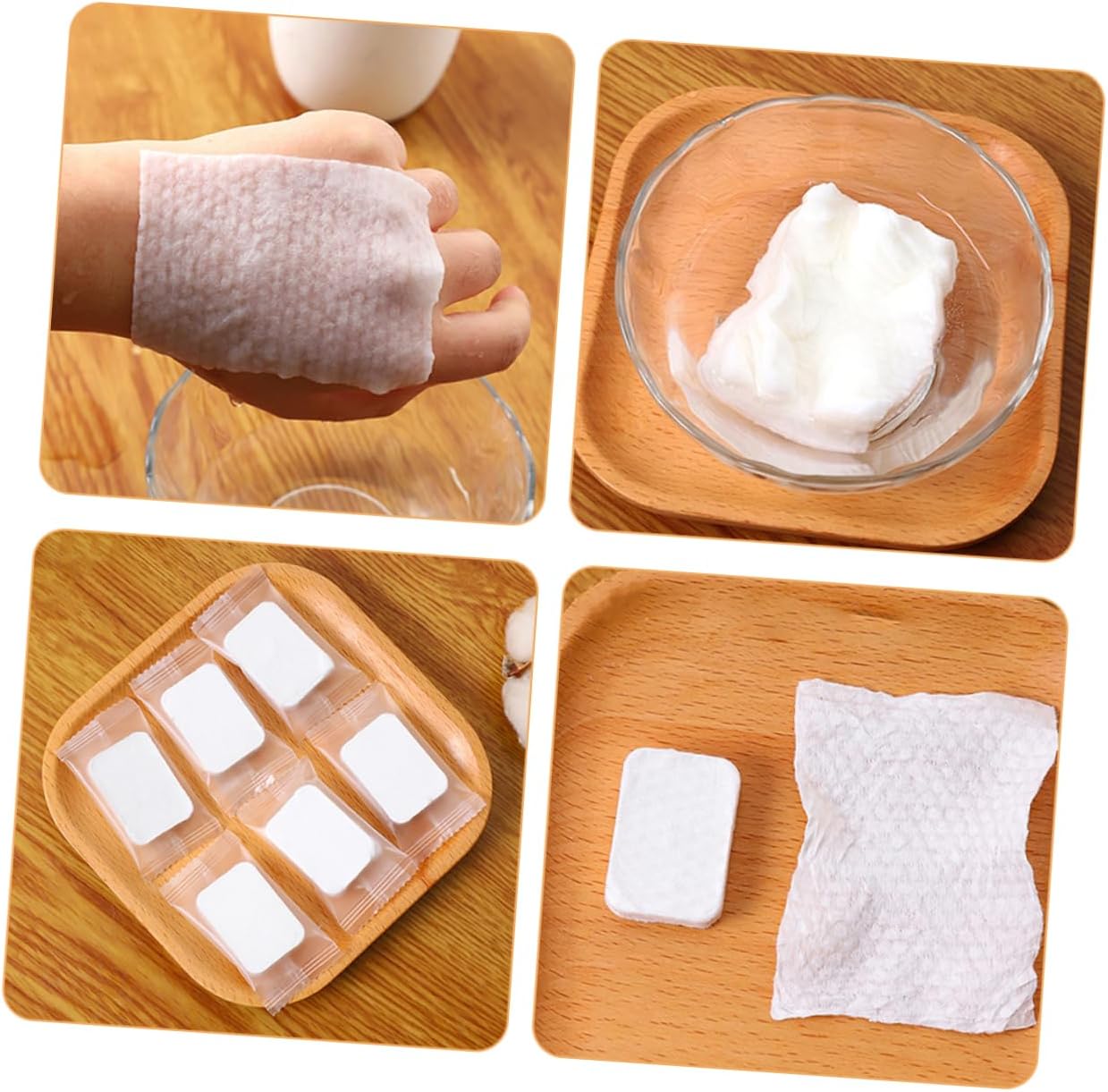 Compressed Facial Cleansing Pads Non-Woven Makeup Remover Rounds for All Skin Types Absorbent and Soft for Makeup Removal and Skin Cleansing