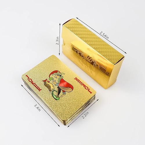 Miniatura 2 de Kweiugfi Cartas de póquer de papel de aluminio, tarjetas de póquer impermeables, cartas de póquer doradas para adultos, regalo de fiesta, viaje y