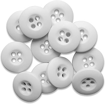 ButtonMode Tactical Buttons 19mm 30L Style 26 BDU OD OC LE Combat Arctic Army Yacht Ship Flight Uniform, American Military Spec Industrial Strength, Size 0.75 inch or 3/4, White Classic, 12-Buttons