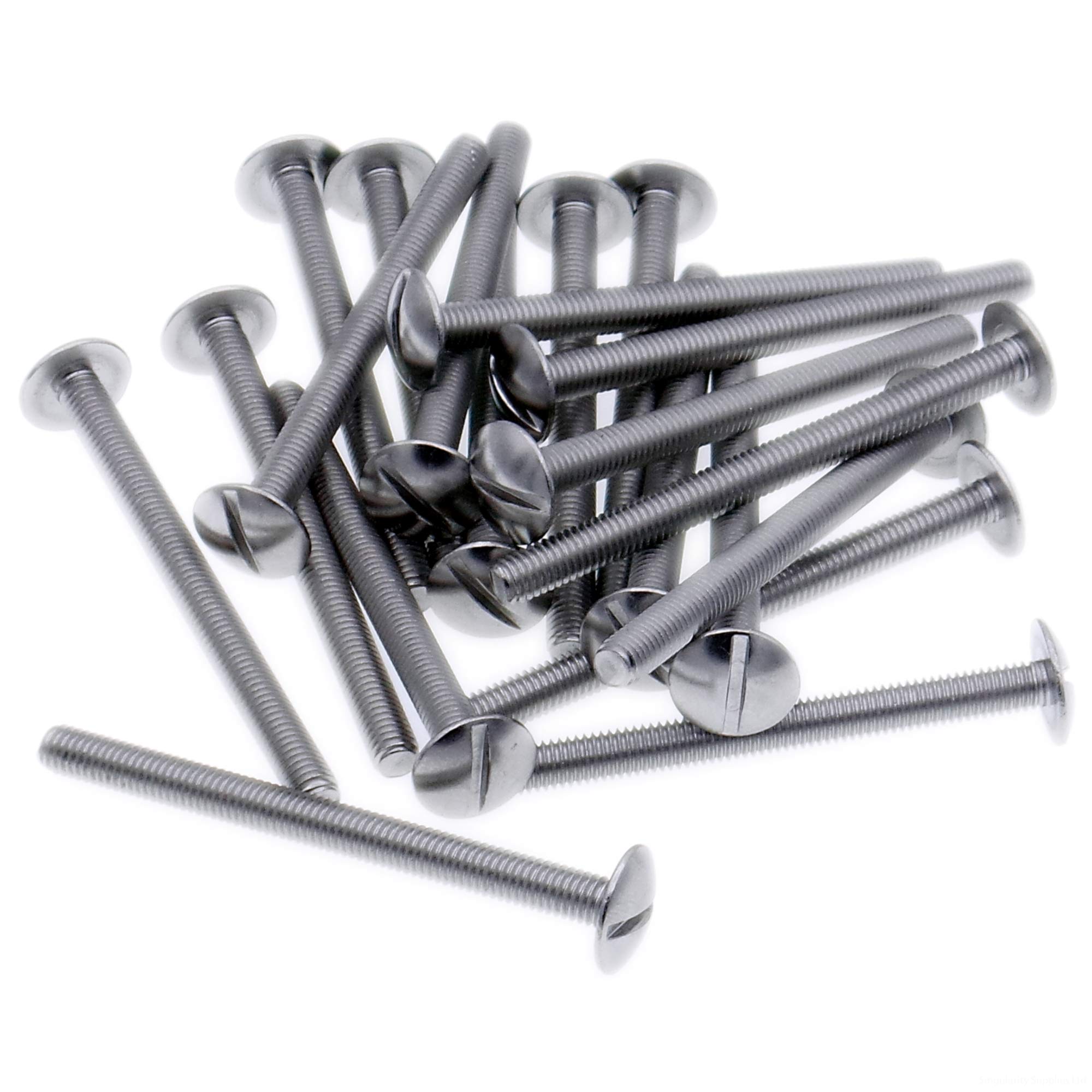 Singularity Supplies M4 (4Mm X 30Mm) Slot Mushroom Machine Screw (Bolt) - Stainless Steel (A2) (Pack Of 20)