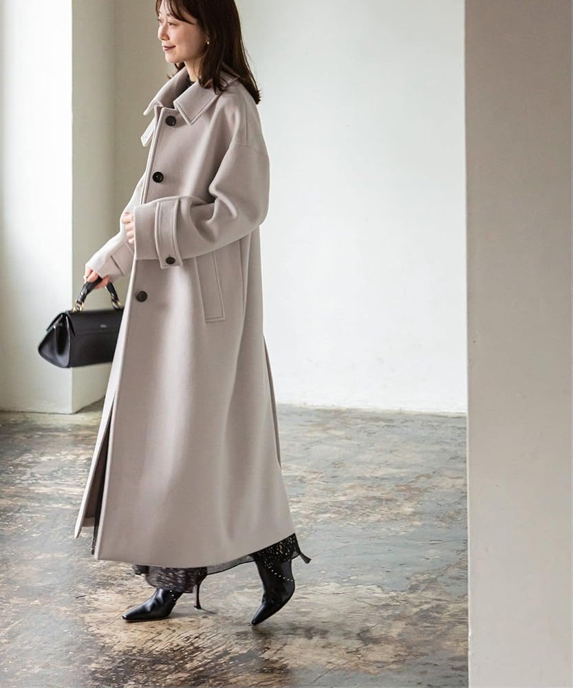 Amazon | [NOBLE] [ノーブル]リバービーバーステンカラーコート 38