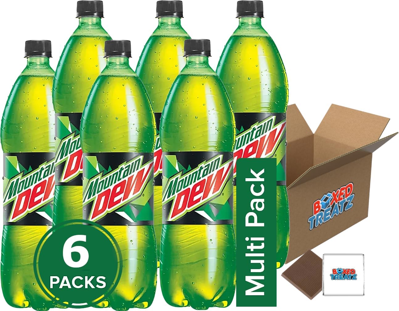 Mountain Dew 6 X 2.25L Bottles, Sweet Citrus Taste For Parties, Birthdays & Celebrations Boxed Treatz