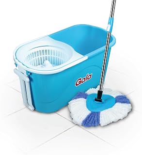 Gala e-Quick Spin Mop, Easy Wheels & Big Bucket with 2 Microfiber Refills, Floor Cleaning Mop with Bucket, pocha for floor... Price In India