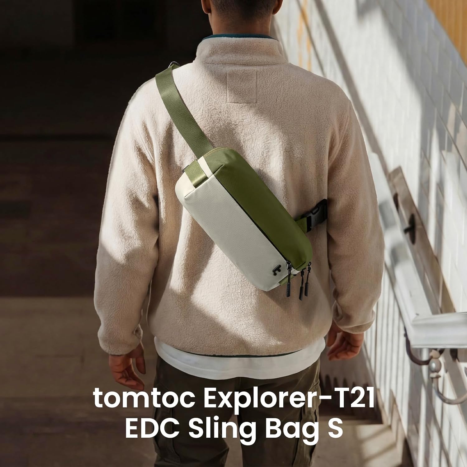 tomtoc 3L Compact EDC Sling Bag, Chest Shoulder Crossbody Sling Daypack for Men Women, Water-resistant Lightweight Everyday Carry Casual Pack for Nintendo Switch 2, Tactical, Travel, Work, Gym, Sport