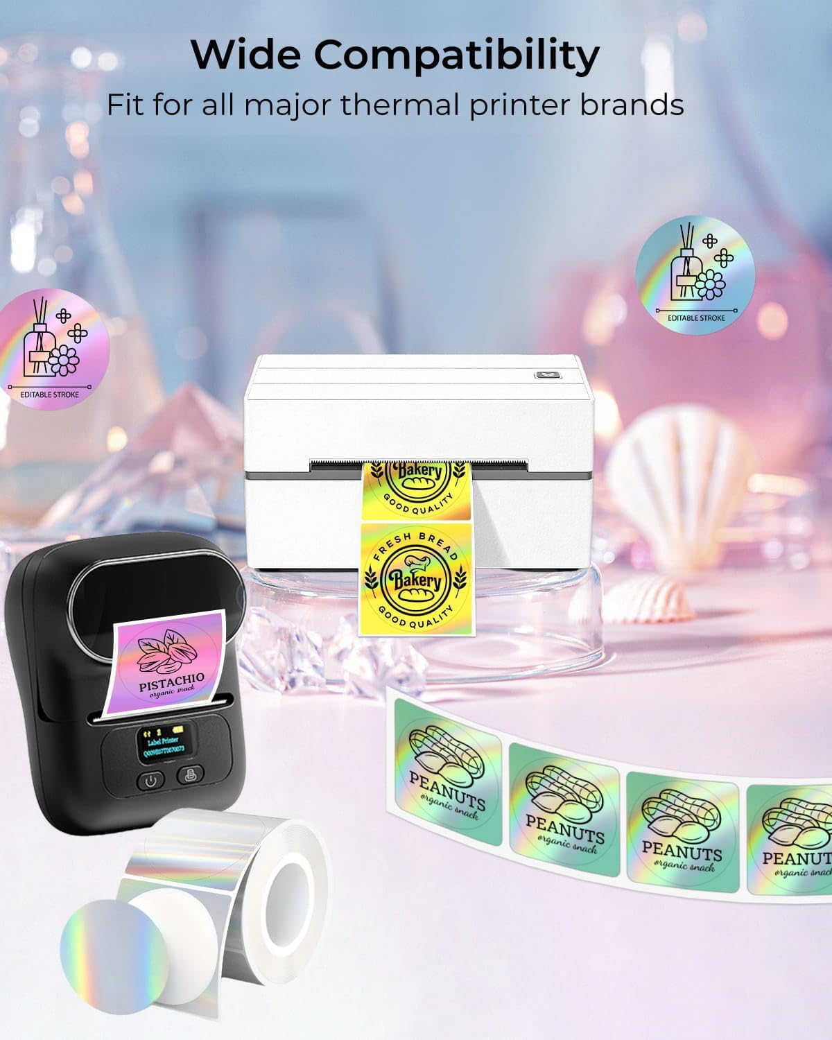 Thermal Printer Stickers 2" Round 900, Circle Thermal Labels BPA Free image 4