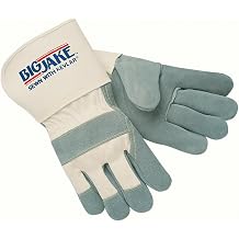 MCR Safety 1710L Big Jake Cow Leather Sewn Kevlar Gloves with 4-1/2-Inch Gauntlet Cuff, Natural Pearl, Large, 1-Pair
