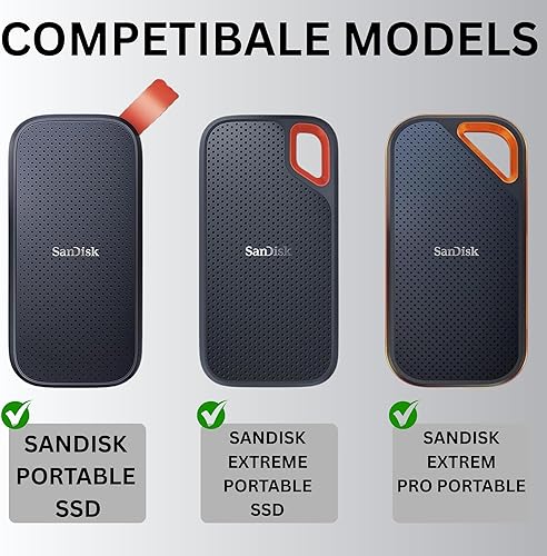 Miniatura 3 de Funda rígida compatible con SanDisk Extreme ProSanDisk Extreme Portable External SSD 500GB 1TB 2TB  Funda protectora pequeña  Material de forro