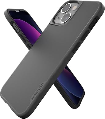Smartish iPhone 13 mini Slim Case - Gripmunk Compatible with MagSafe [Lightweight + Protective] Thin Grip Cover with Microfiber Lining - Black Tie Affair