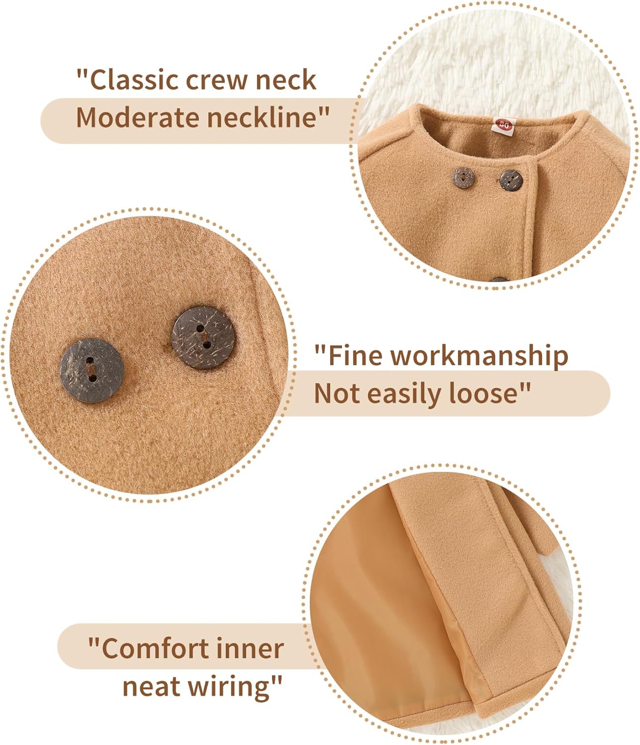 Baby Coats Fall Winter Kid Baby Girl Cloak Button Jacket Clothes Baby Outwear Clothes - Image 5