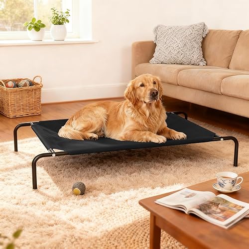 Miniatura 2 de Cama elevada para perros grandes, cuna elevada lavable con pies antideslizantes, camas refrescantes impermeables con tela Oxford, uso en interiores