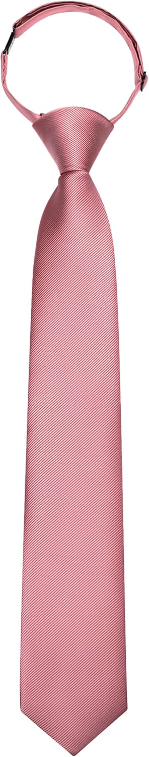 GUSLESON Pre-Tied Tie for Boys Solid Color Kids Adjustable Necktie for Age 8-12 Wedding School Graduation