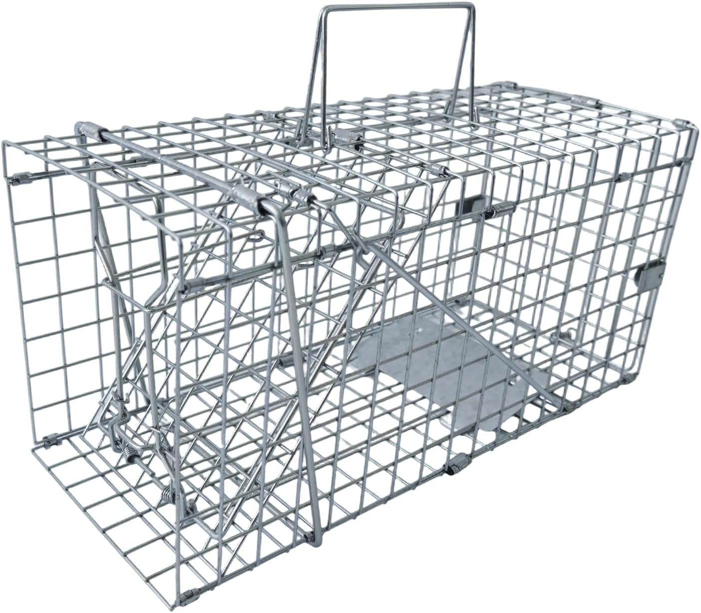 Humane Live Animal Trap for Squirrels, Chipmunks, Rats, Rabbits & Small Cats – Heavy-Duty Steel Mesh Cage for Safe Catch & Release 17.3” x 7.9” x 8.3” (Large（1pack）)