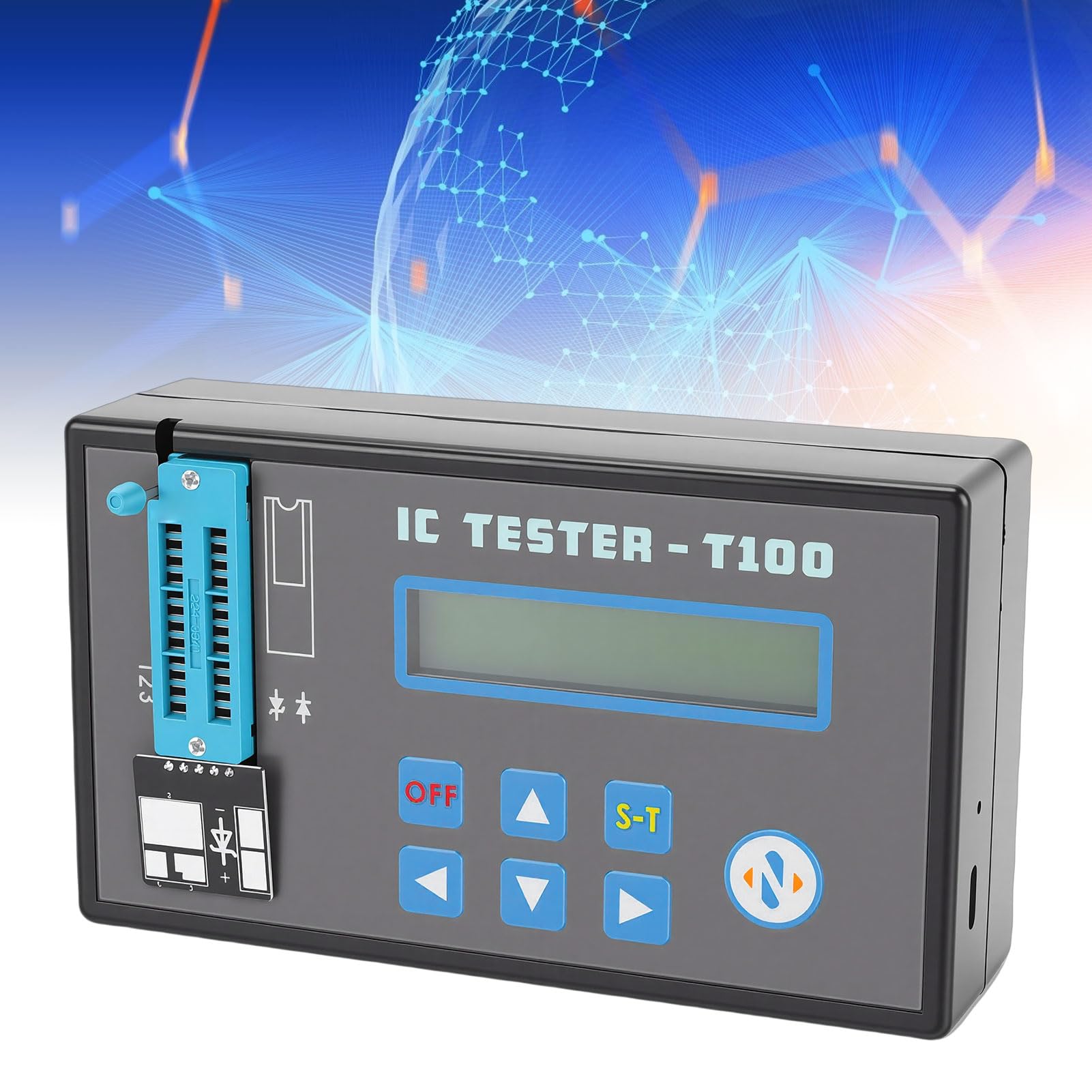 Sharainn Tester per Circuiti Integrati, Misuratore di Transistor IC a Diodo Triodo Multifunzionale a LED con 2 Terminali, Tester per Componenti di Azionamento per la Manutenzione degli