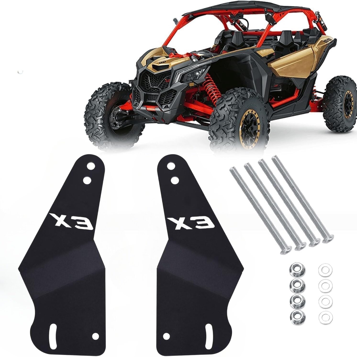 50'' LED Light Bar Mounting Brackets for Can-am Maverick X3 Upper Roof Windshield Stock Roll Cage 2017-2024 2025 2026 Models