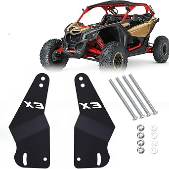 50 LED Light Bar Mounting Brackets for Can-am Maverick X3 17-26 | Upper Roof Windshield Stock Roll Cage Brackets for Can-am Maverick X3 2017-2026
