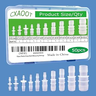 50pcs Water Plastic Hose Connector Repair Fittings, Aquarium Tubing Connectors, Barbed Hose Fittings, Air Hose Fittings, Garden Hose Fittings, Check Valve Aquarium