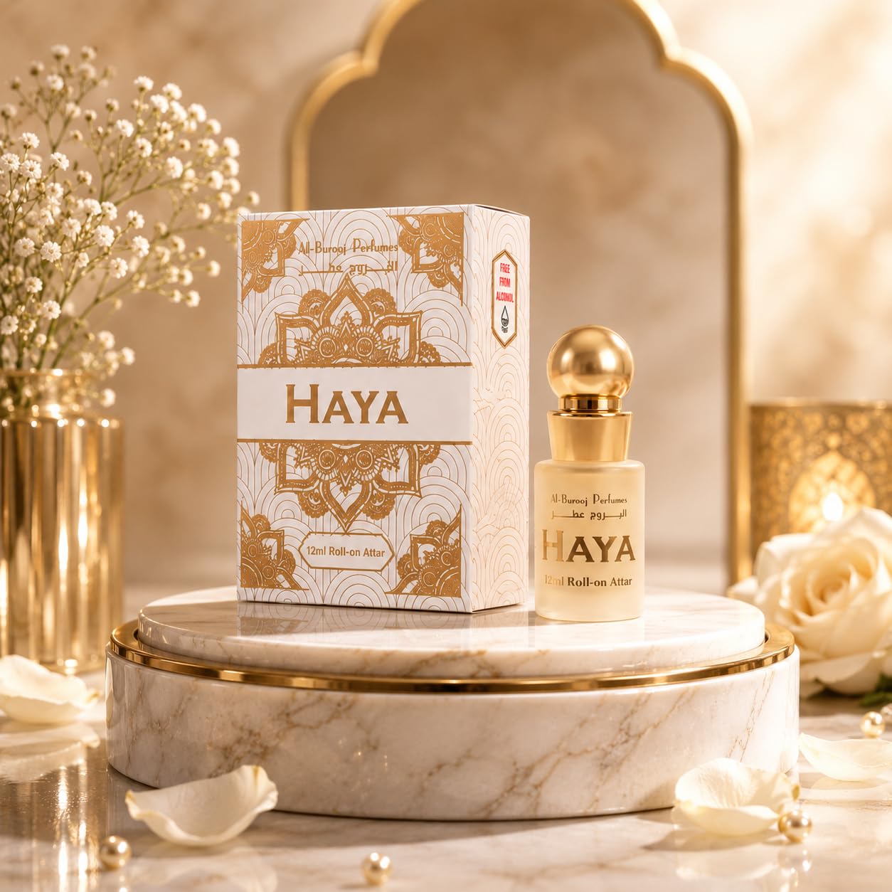 Haya Roll-on Attar, 12ml, Long Lasting Perfume Oil with Red Rose, Sandalwood, Mint, Vanilla, Caramel, Agarwood, Saffron, Alcohol-free-image-37