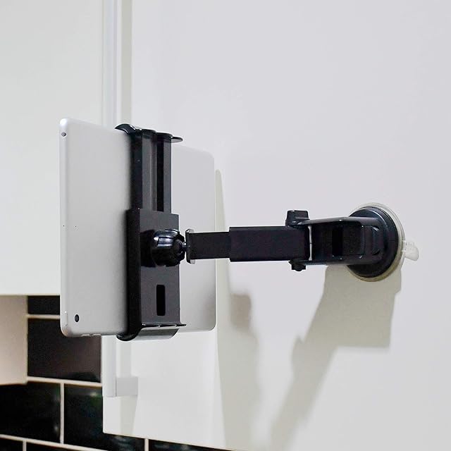 Multifunction Kitchen Washroom Cabinet Door Wall Mount Holder Sticky Suction for Mobile Phone iPhone Tablet Apple iPad Mini Air iDeal for Instrument Guitar Piano Online Education Course Lesson