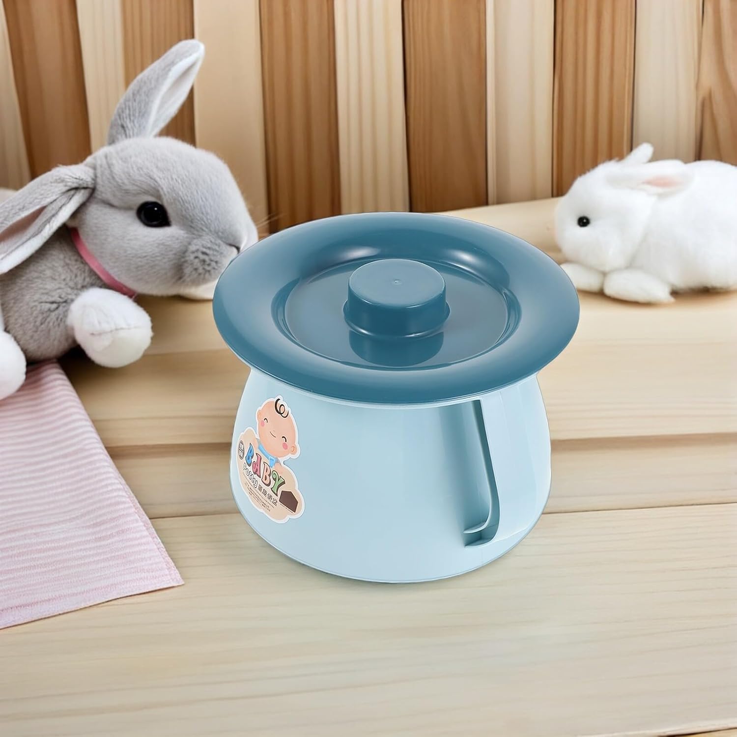 VICASKY Portable Potty with Lid, Blue Bedside Urinal and Chamber Pot for Travel, Camping, and Home Use