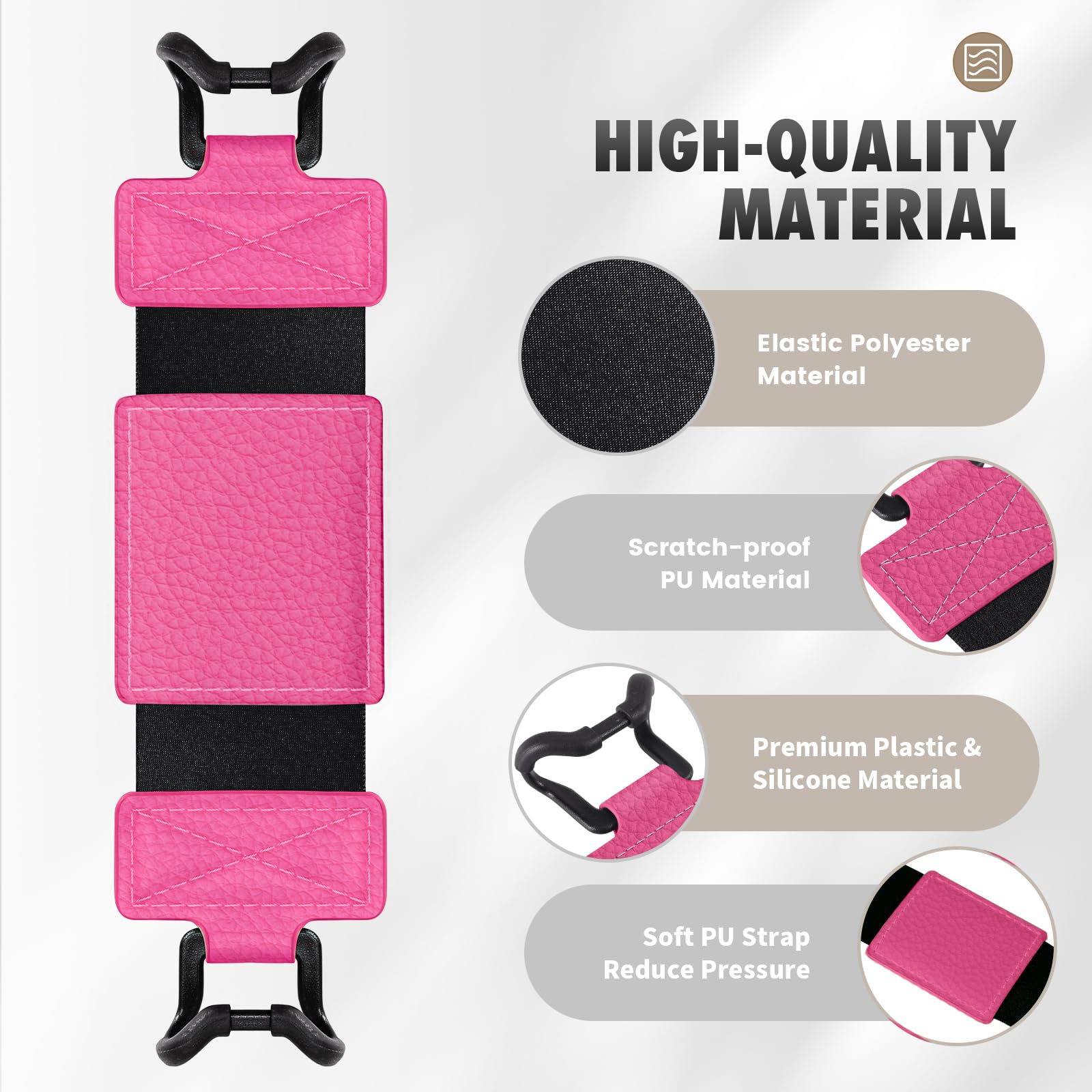 MoKo Cinturino Universale per E-Reader Tablet 6-8 cali, Morbido Supporto Mano, Fascia Elastica Impugnatura, Fiori Magenta