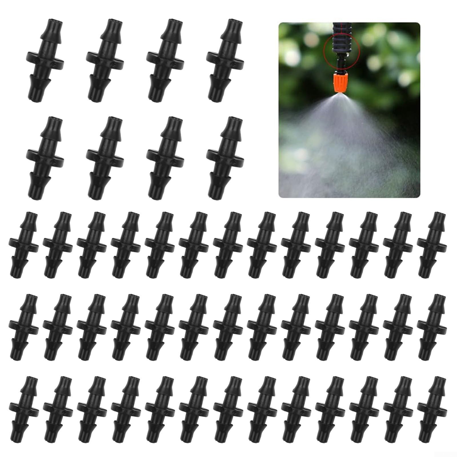 250 conectores de púas de riego por goteo, accesorios de junta recta de 4/7 pulgadas, para riego automático para sistema, adaptadores de manguera de plástico de alta resistencia, para