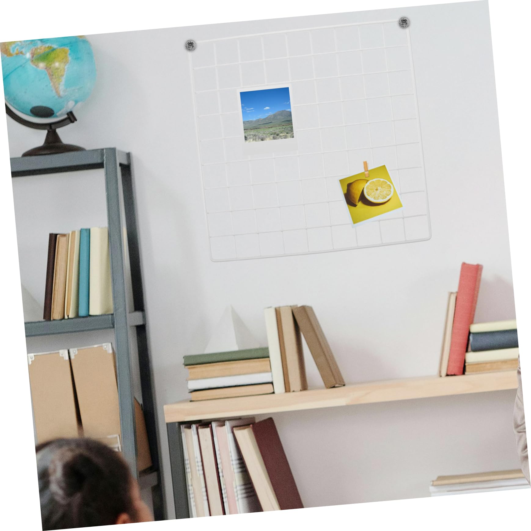 Levemolo Sturdy Metal Grid Wall Panel Photo Grid Wall Iron Wire Mesh for Room Decor School Office