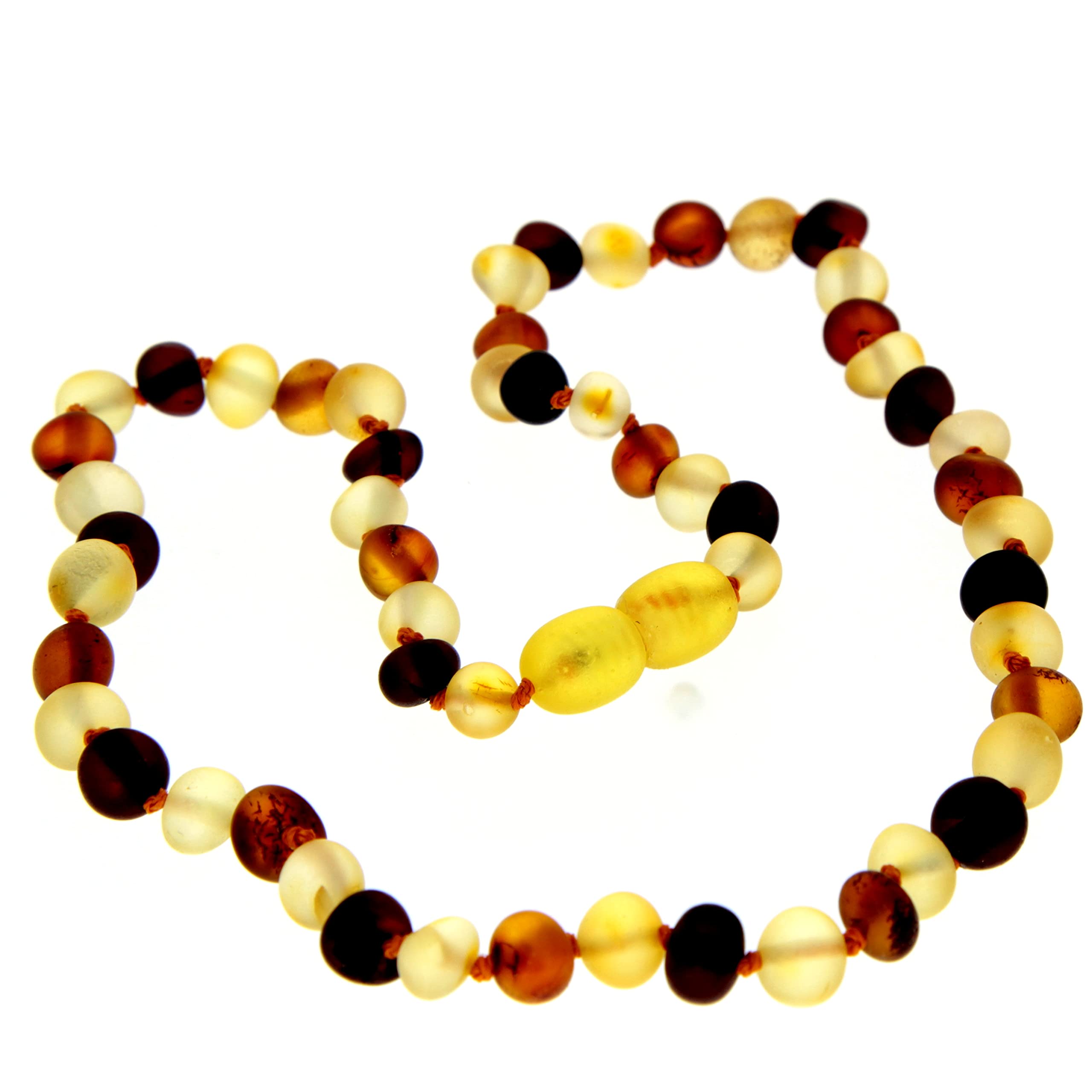 SilverAmber Jewellery - Collana in ambra baltica - Mista - Grezza - Perle di ambra genuina al 100% - Massima qualità - Dimensione: 41 cm - NRAWMIX41